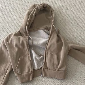 brandy melville cropped zipup hoodie